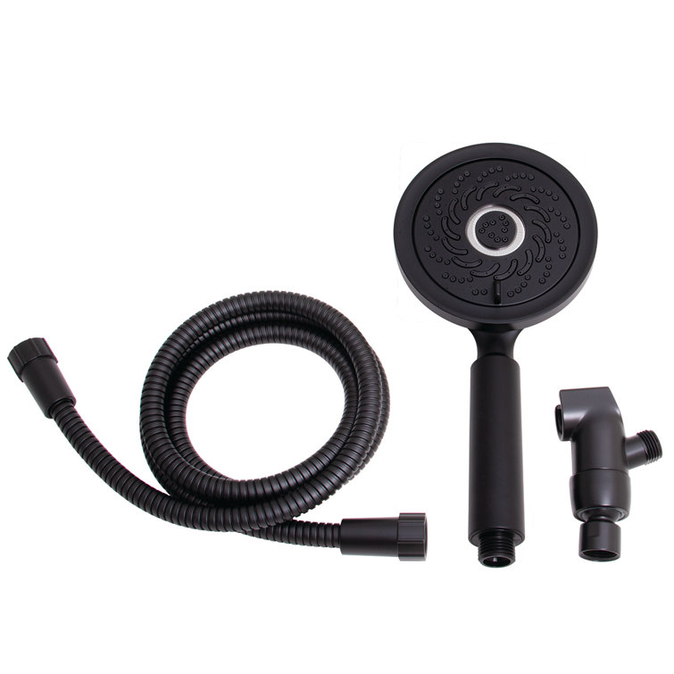 Matte Black Multi-Function Handheld Shower Head with Hose