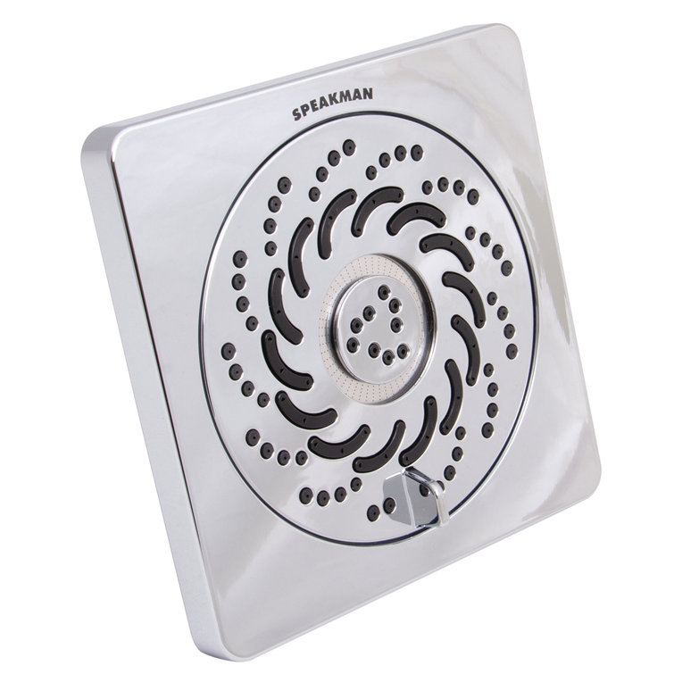 Polished Chrome Square Multifunction Wall Mounted Shower Head