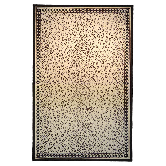Chelsea White and Black Hand-Hooked Wool Area Rug