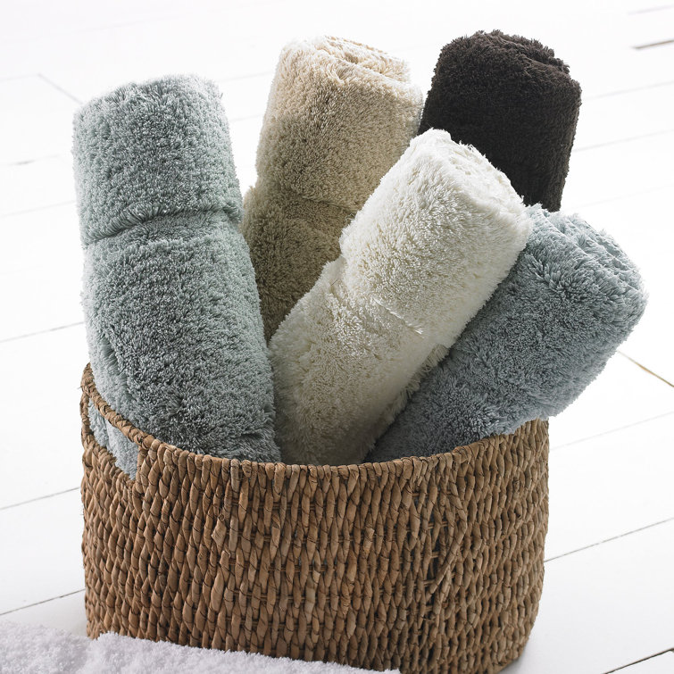 Small White Cotton Bath Rug with Memory Foam Insert