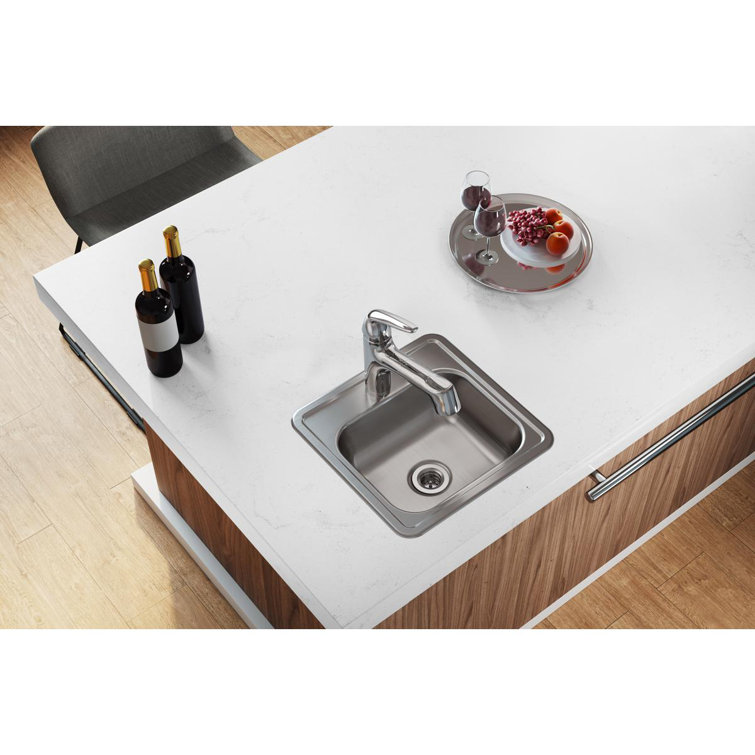 Dayton 15'' Satin Stainless Steel Drop-In Bar Sink