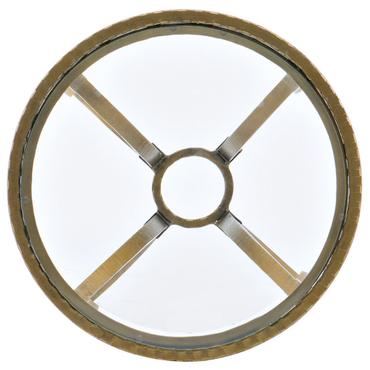 Laureng 16" Gold Metal and Glass Round Martini Table
