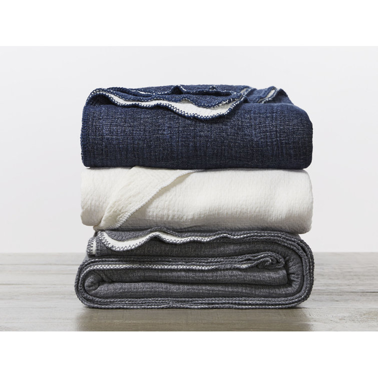 Charcoal Organic Cotton Reversible Baby Blanket
