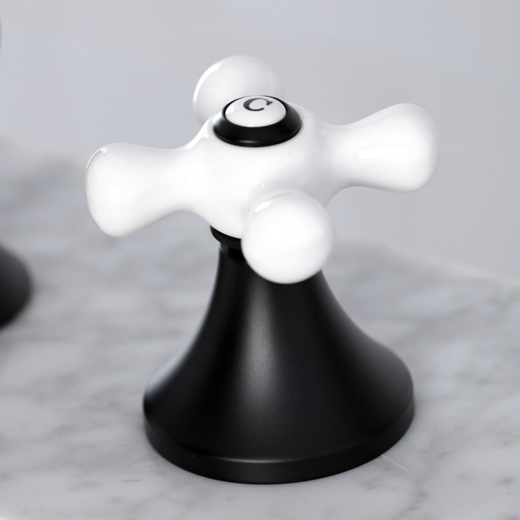 Elegant Vintage 8-Inch Matte Black Nickel Widespread Bathroom Faucet