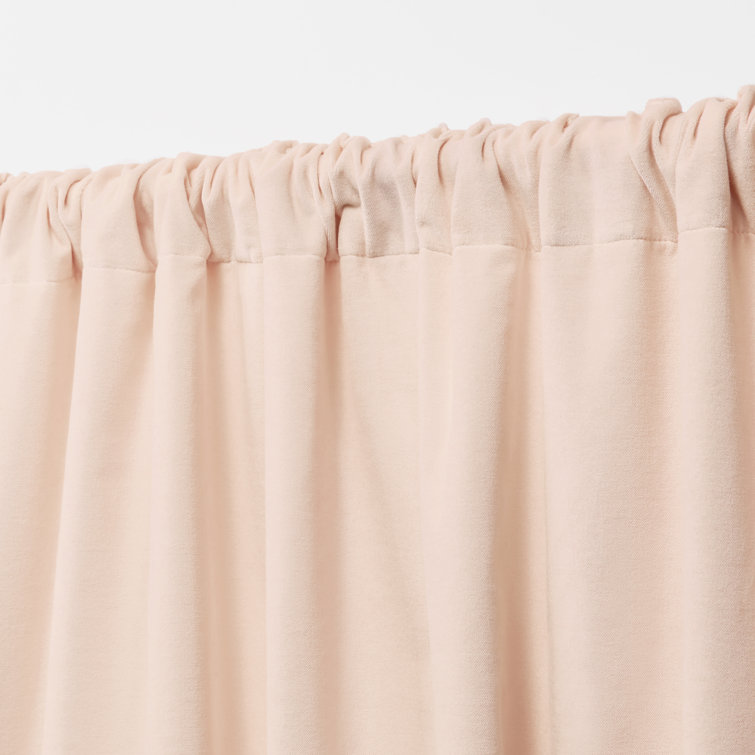 Pure White Cotton Blackout Pleated Curtain Panel 52" x 108"