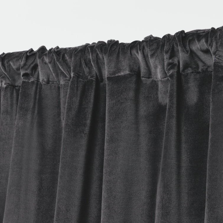 Pure White Cotton Blackout Pleated Curtain Panel 52" x 108"