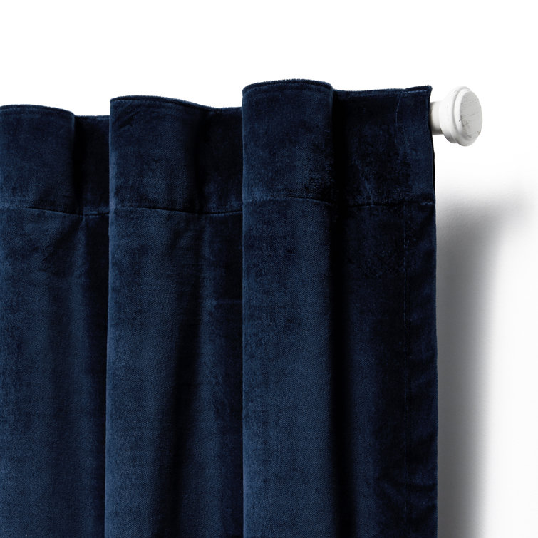 Navy 63" Cotton Polyester Blackout Curtain Panel