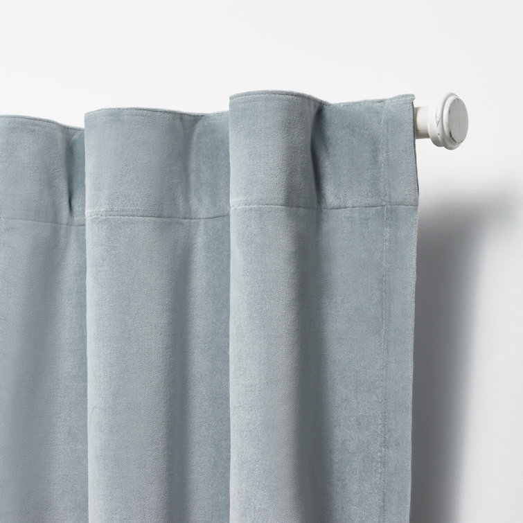 Pure White Cotton Blackout Pleated Curtain Panel 52" x 108"