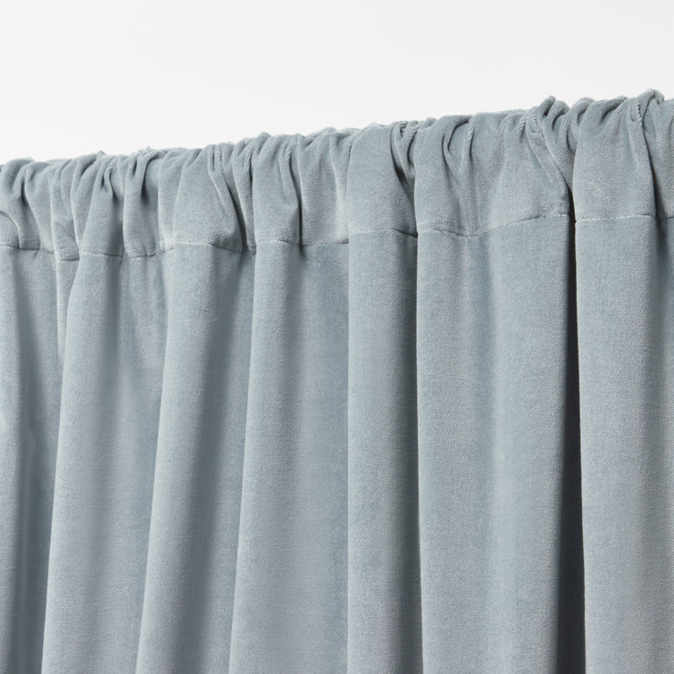 Pure White Cotton Blackout Pleated Curtain Panel 52" x 108"