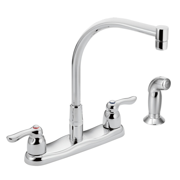 Chrome Deck Mounted Commercial Kitchen Faucet with Side Spray