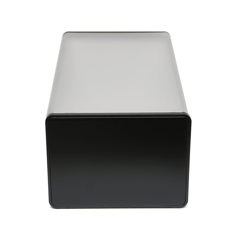 Brilliant Steel Bread Box with Black Accents