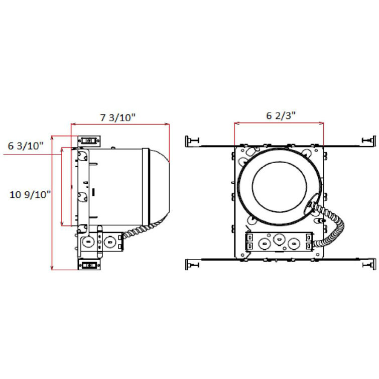 Galvanized Steel 6-Inch Recessed Ceiling Light Housing