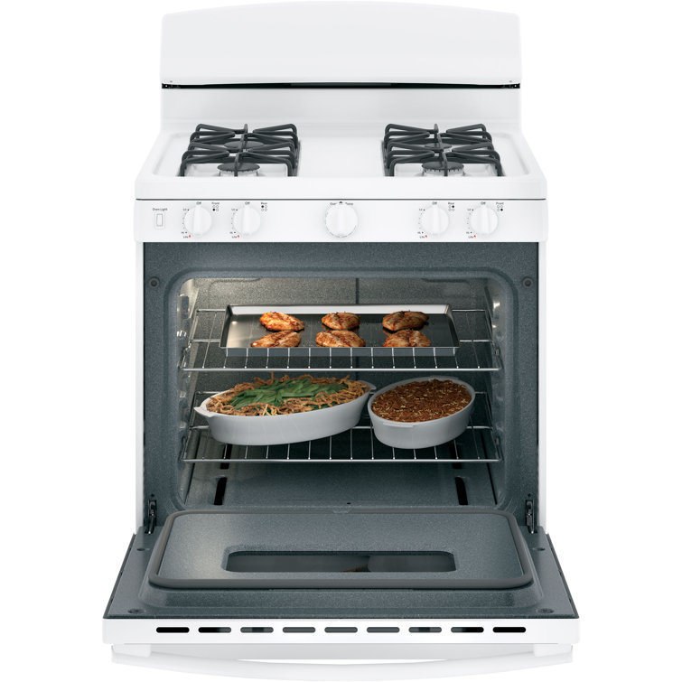 30" White Freestanding Gas Range with 4.8 cu. ft. Oven