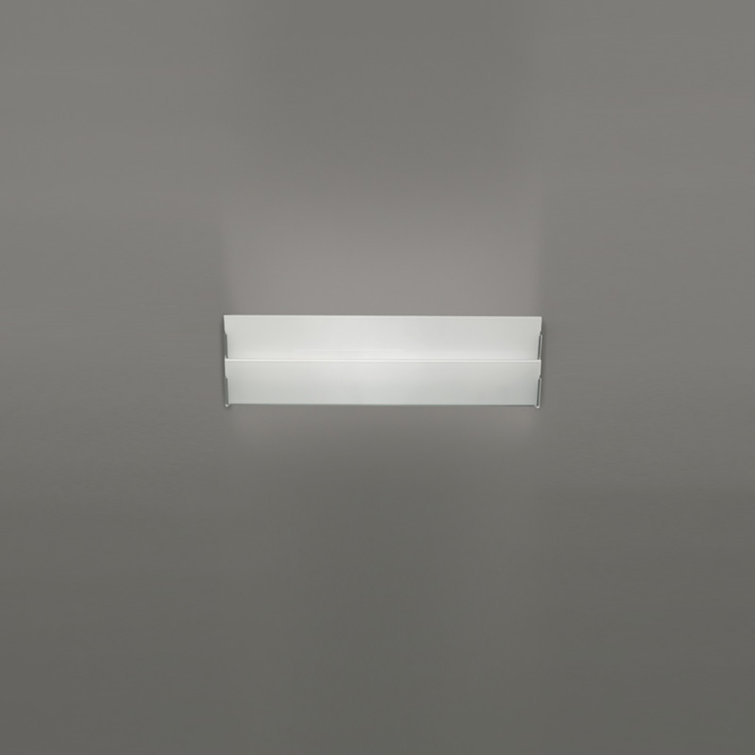 Duplex White Glass 12.5" Modern ADA Compliant Wall Sconce