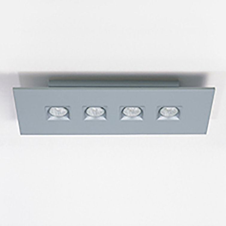 Polifemo Metallic Gray 4-Light LED Compatible Flush Mount