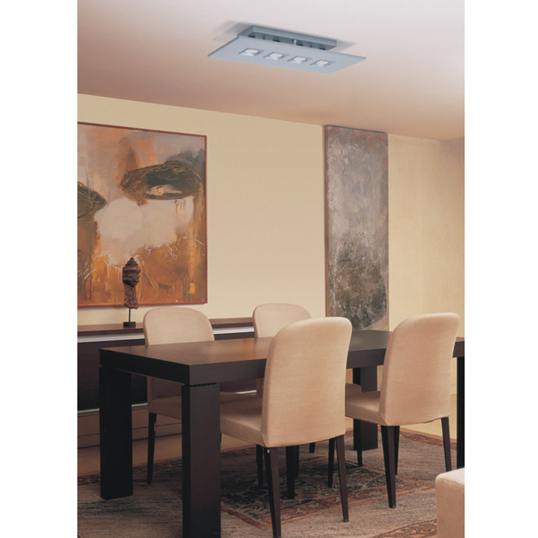 Polifemo Metallic Gray 4-Light LED Compatible Flush Mount