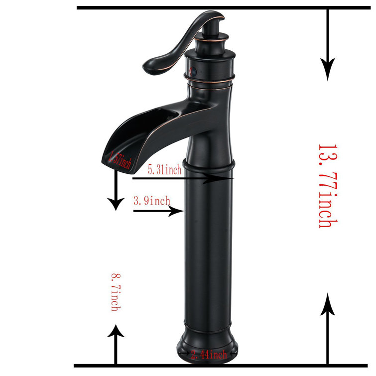 Oil Rubbed Bronze Waterfall Spout Single Handle Bathroom Faucet