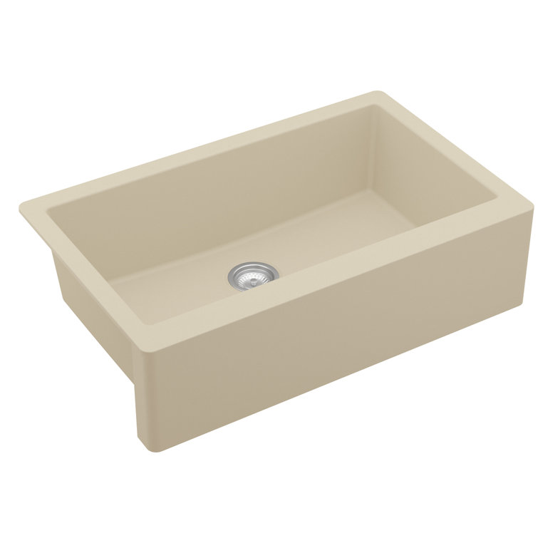 Bisque Quartz Composite Farmhouse Single Bowl Kitchen Sink