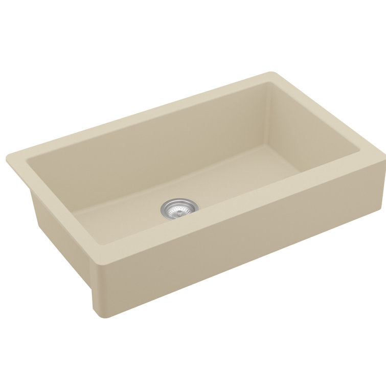 Matte Bisque Quartz Farmhouse Apron Single Bowl Kitchen Sink