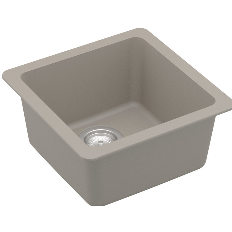 Karran 17'' Matte Concrete Quartz Undermount Bar Sink