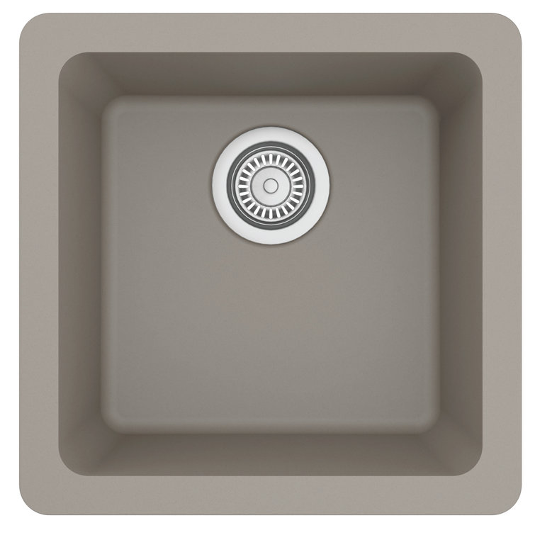 Karran 17'' Matte Concrete Quartz Undermount Bar Sink
