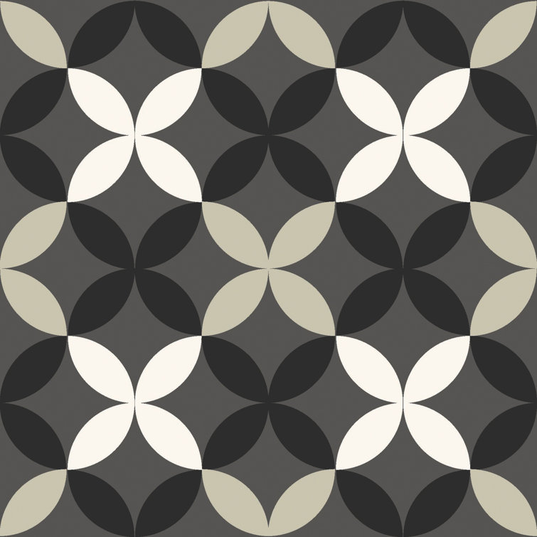 Arbor 12'' x 12'' Black and Tan Vinyl Peel and Stick Floor Tiles