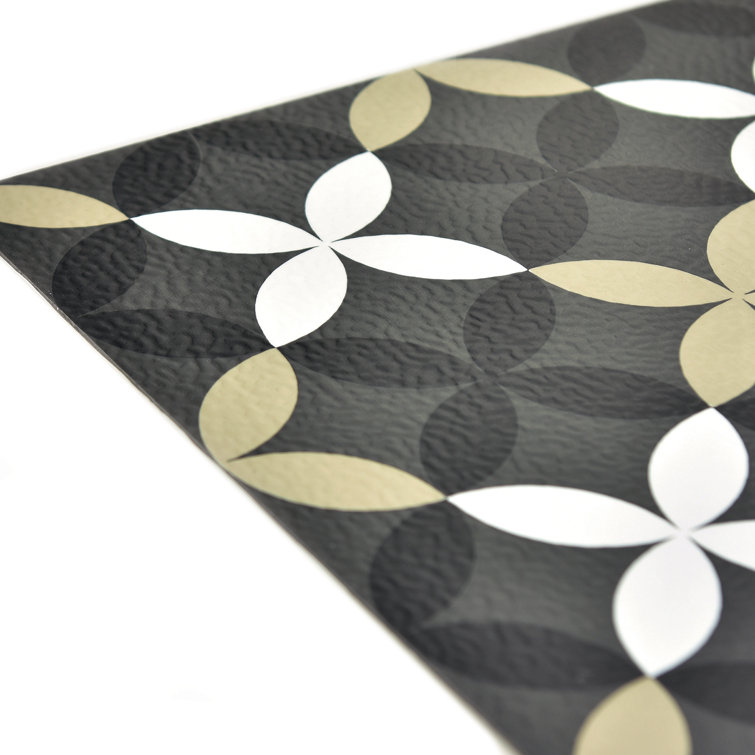 Arbor 12'' x 12'' Black and Tan Vinyl Peel and Stick Floor Tiles