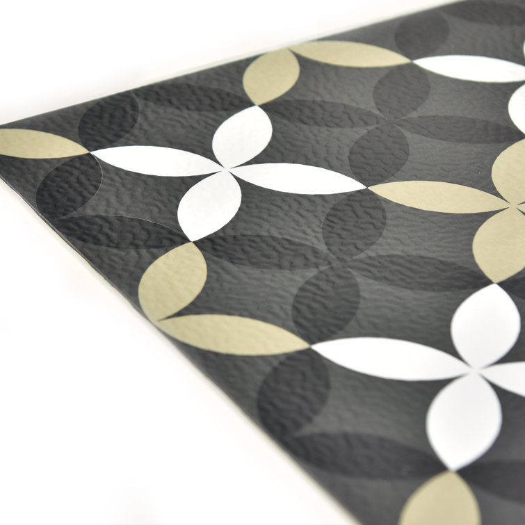 Arbor 12'' x 12'' Black and Tan Vinyl Peel and Stick Floor Tiles