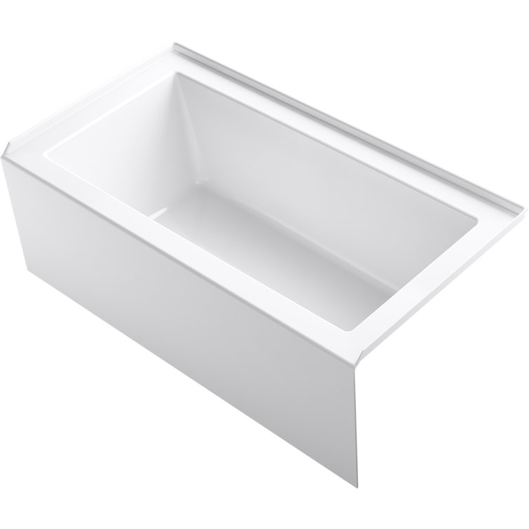 White Acrylic 60" x 32" Alcove Soaking Bathtub
