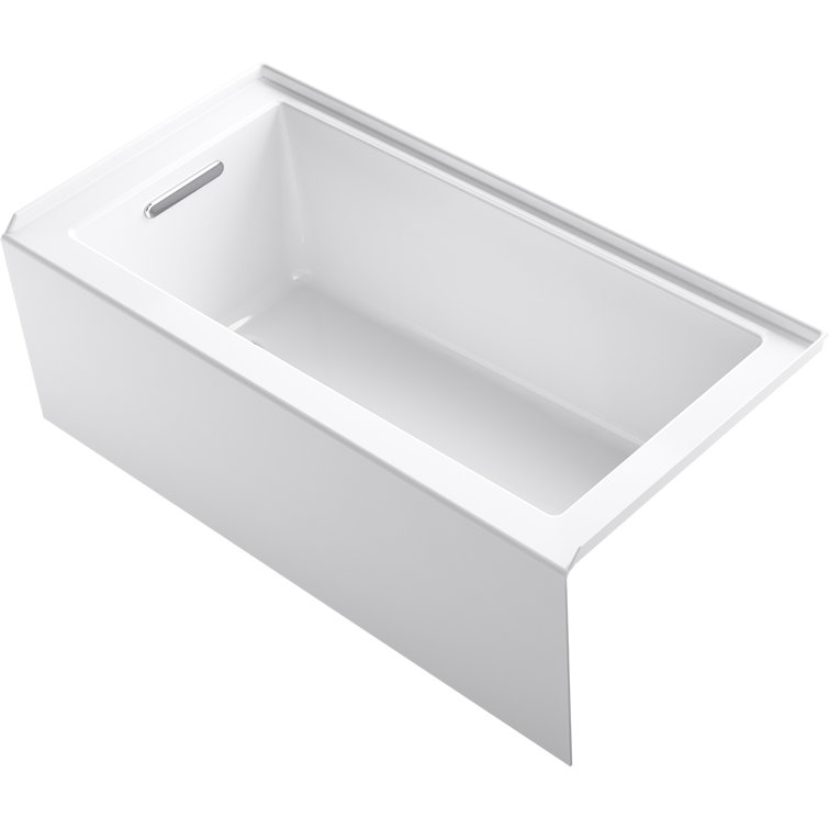 White Acrylic Alcove Bathtub with Integral Apron