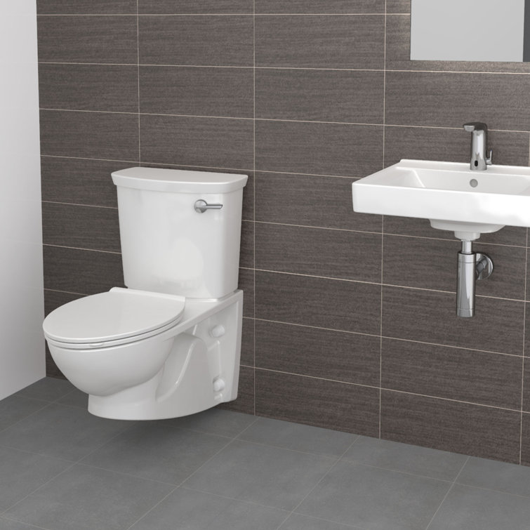 White Elongated Wall-Mounted High Efficiency Dual Flush Toilet
