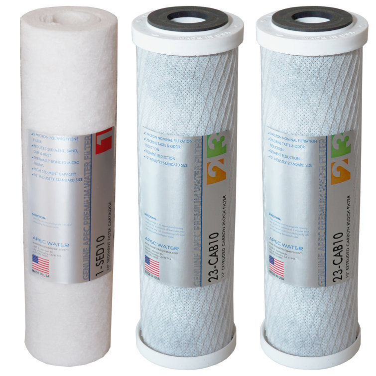 High Capacity White Polypropylene and Carbon Block Replacement Filter Set