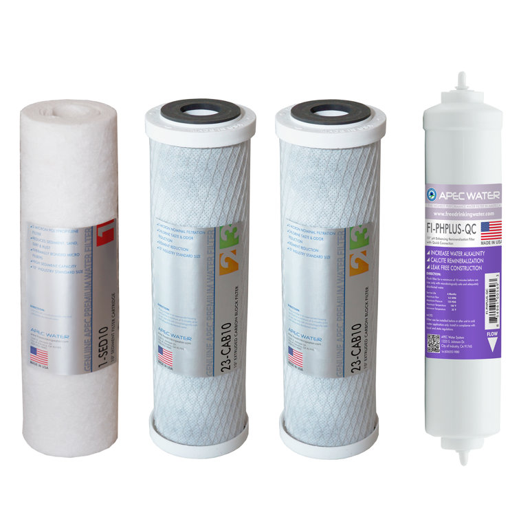 APEC 4-Pack 10" Alkaline Under Sink Water Filter Set