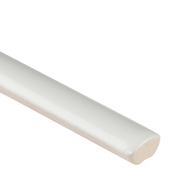 Whisper White Ceramic Quarter Round Tile Trim 6" x 0.625"