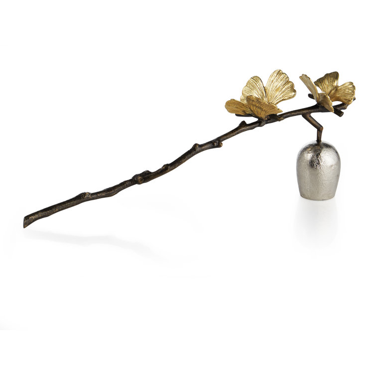 Handmade Oxidized Metal and Bronze Butterfly Ginkgo Candle Snuffer