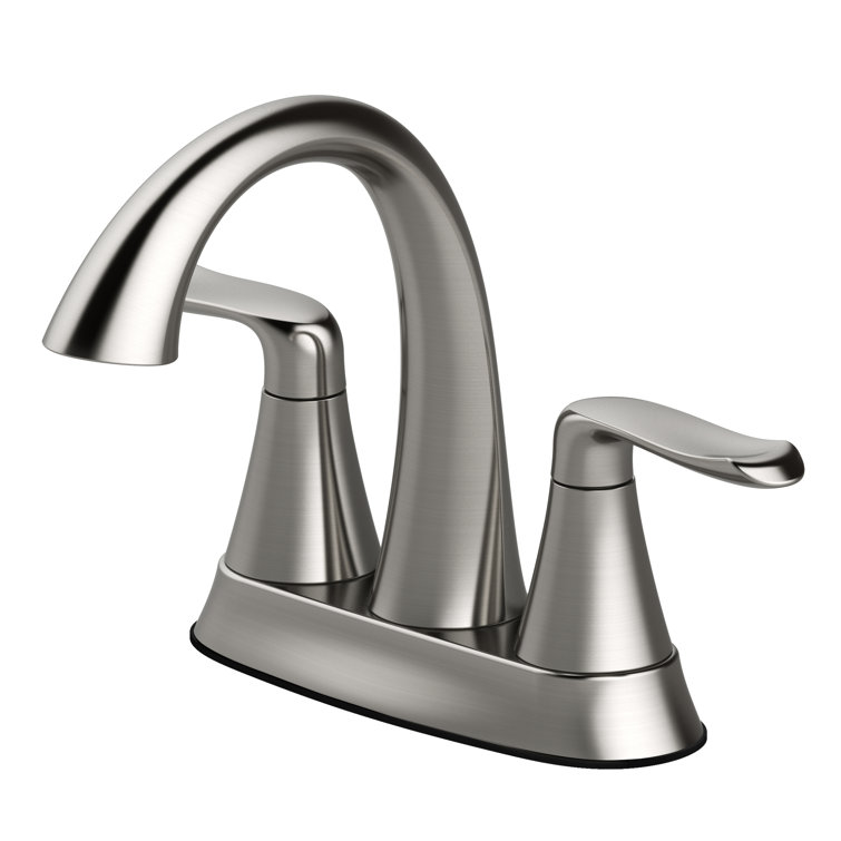 Piccolo Brushed Nickel Centerset Bathroom Faucet with Drain Assembly