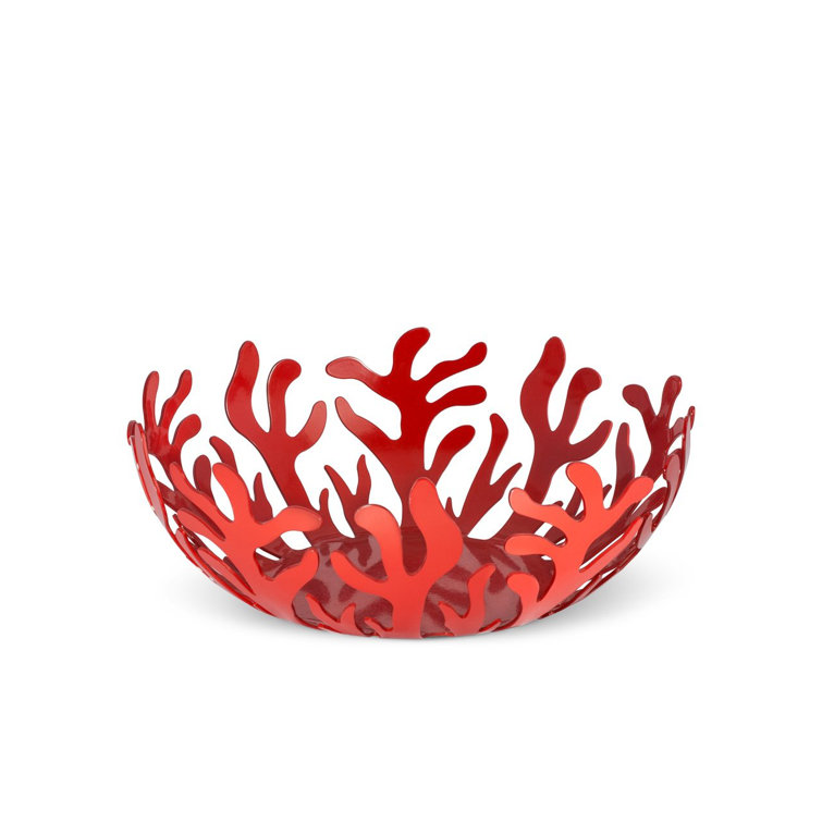 Large Red Stainless Steel Mediterraneo Fruit Bowl