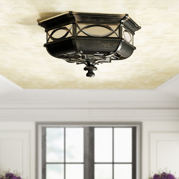 Warwickshire 21" Black Glass Outdoor Flush Mount