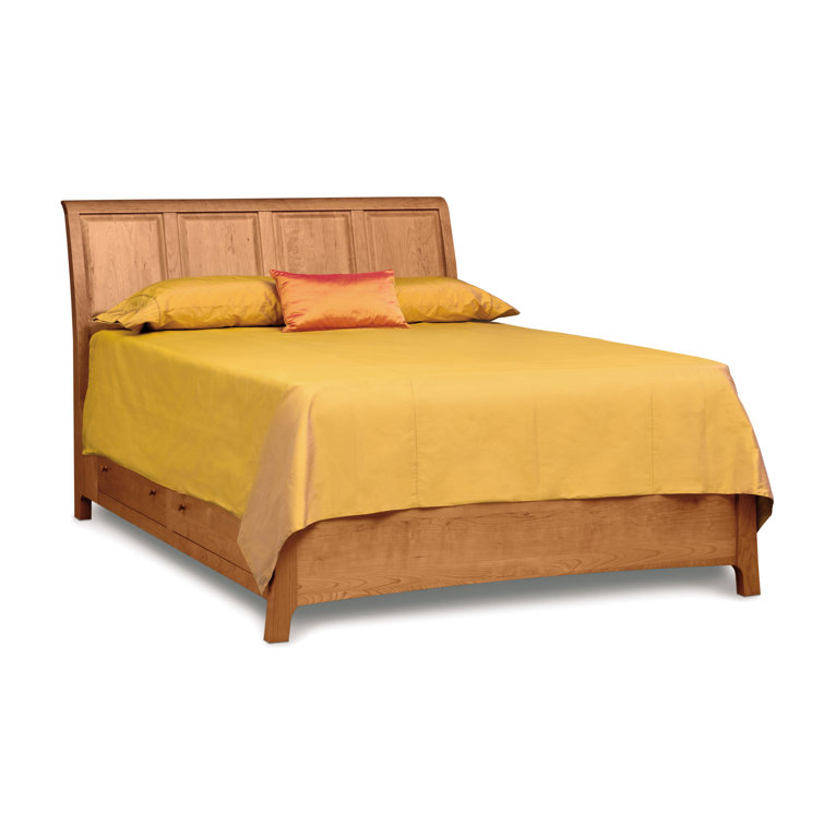 Sarah Queen-Sized Solid Wood Platform Bed in Natural Cherry