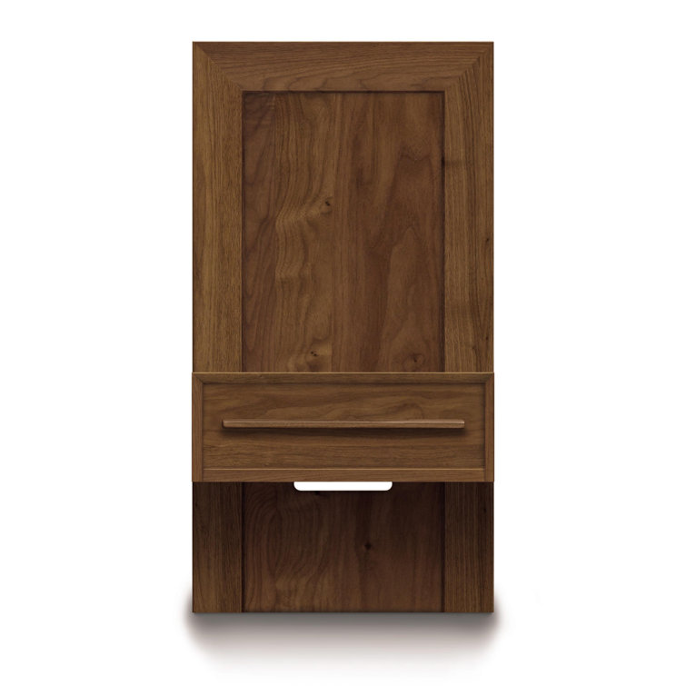 Natural Walnut Solid Wood 1-Drawer Nightstand with VOC-Free Finish