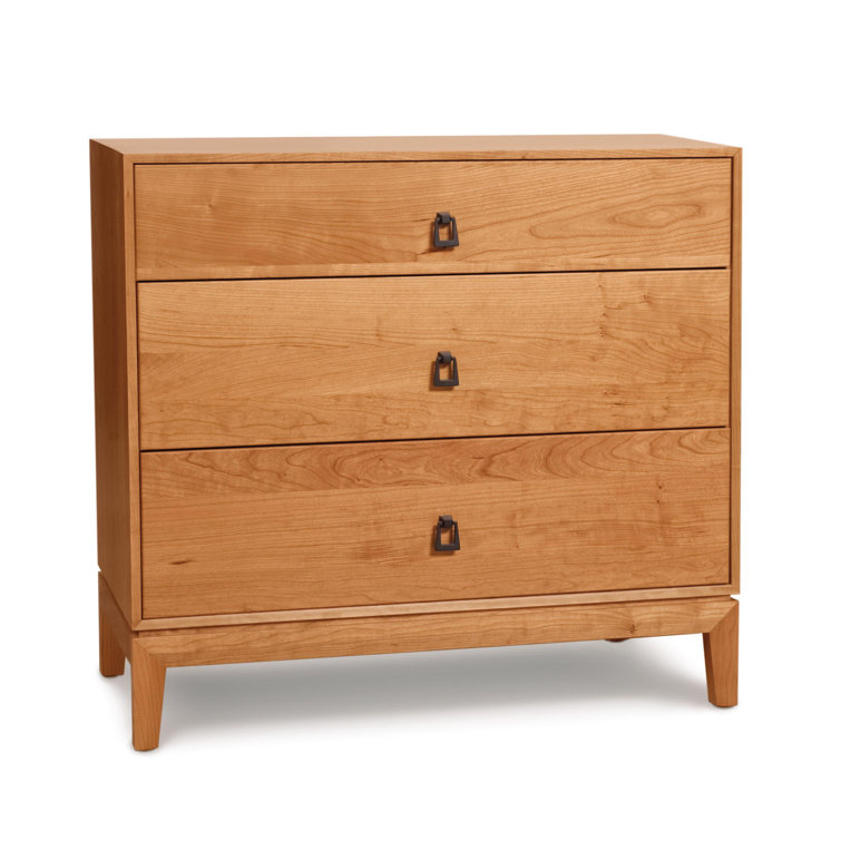 Mansfield Horizontal 3-Drawer Natural Walnut Dresser with Soft Close