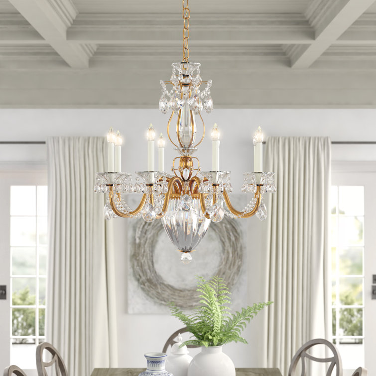 Elegant Antique Silver 11-Light Chandelier with Heritage Crystal