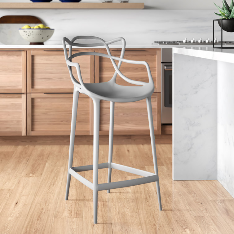 Gray Plastic Weather Resistant Bar Stool