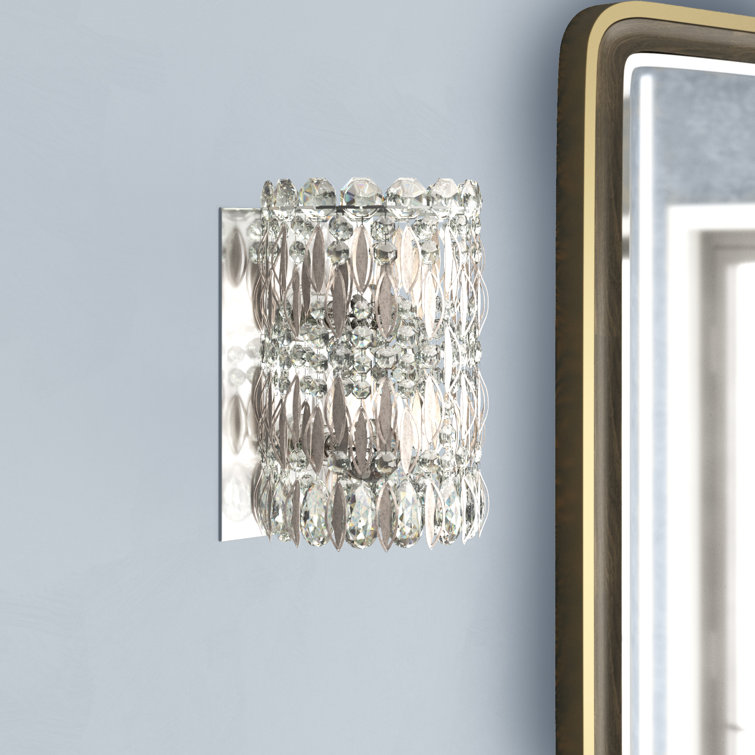 Heirloom Gold Sarella 2-Light Cylinder Sconce with Clear Crystals