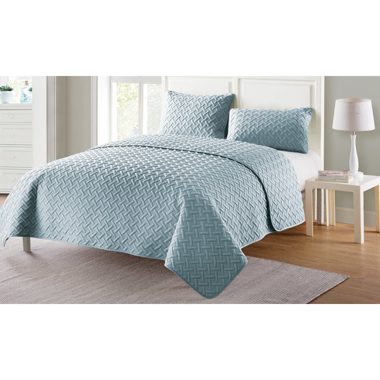 Gray Twin Reversible Microfiber Kids Quilt Set