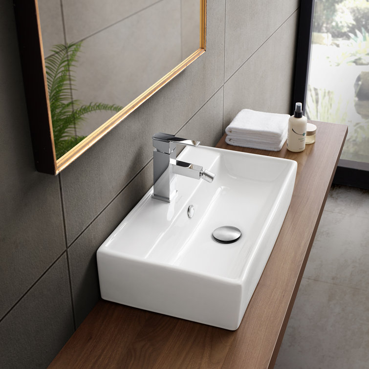 Claire 22" White Ceramic Wall-Mount Bathroom Sink