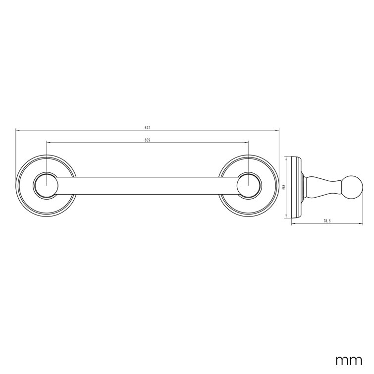 San Martin Polished Chrome 24-Inch Wall Mounted Towel Bar