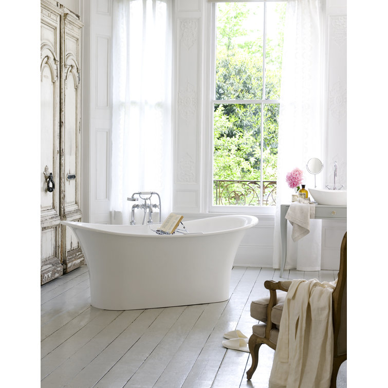 Toulouse 71" White Freestanding Oval Soaking Bathtub