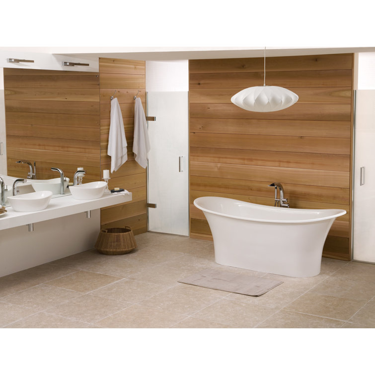 Toulouse 71" White Freestanding Oval Soaking Bathtub