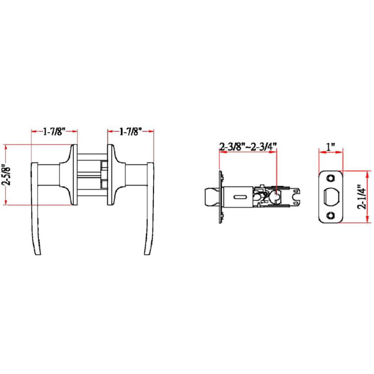 Satin Nickel Passage Hall and Closet Door Lever Handle